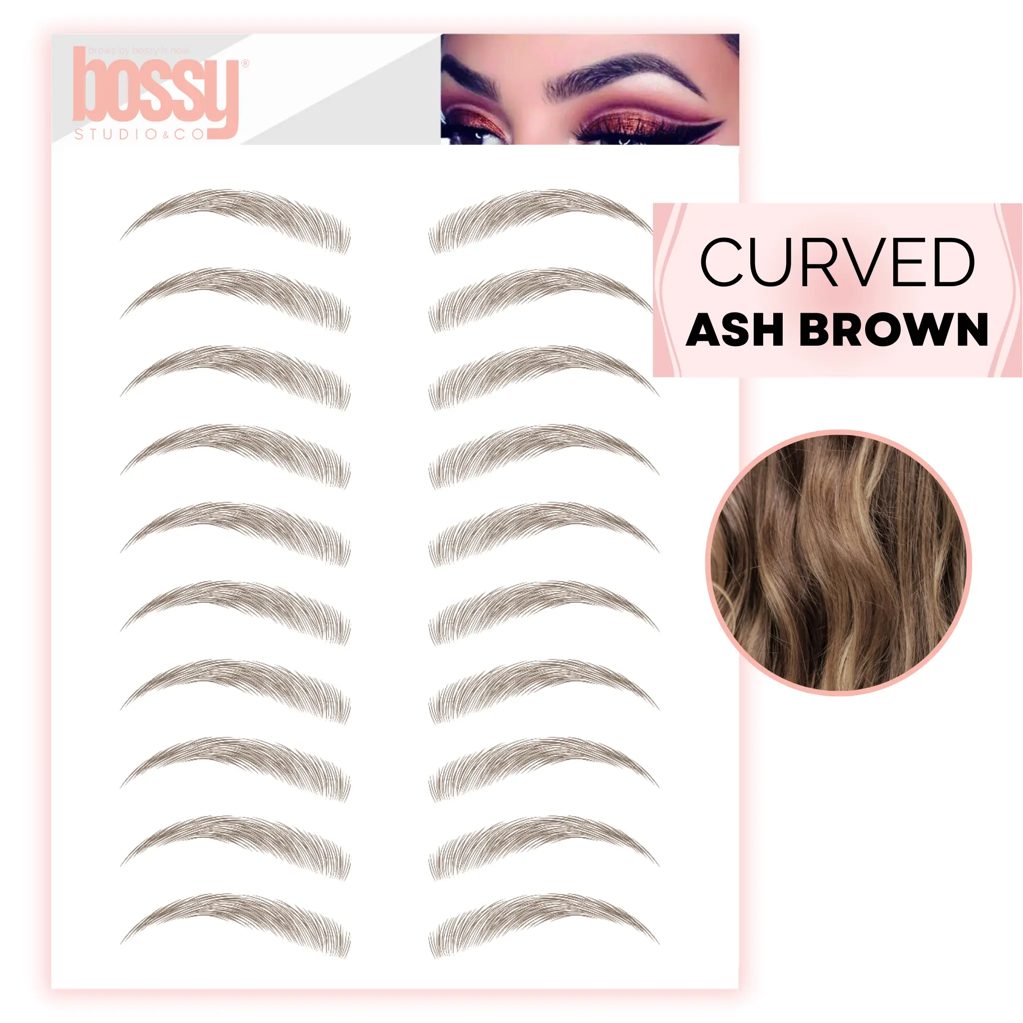 | Curved | Temporary Eyebrow Tattoos by Bossy Studio & Co | Curved | Temporary Eyebrow Tattoos by Bossy Studio & Co