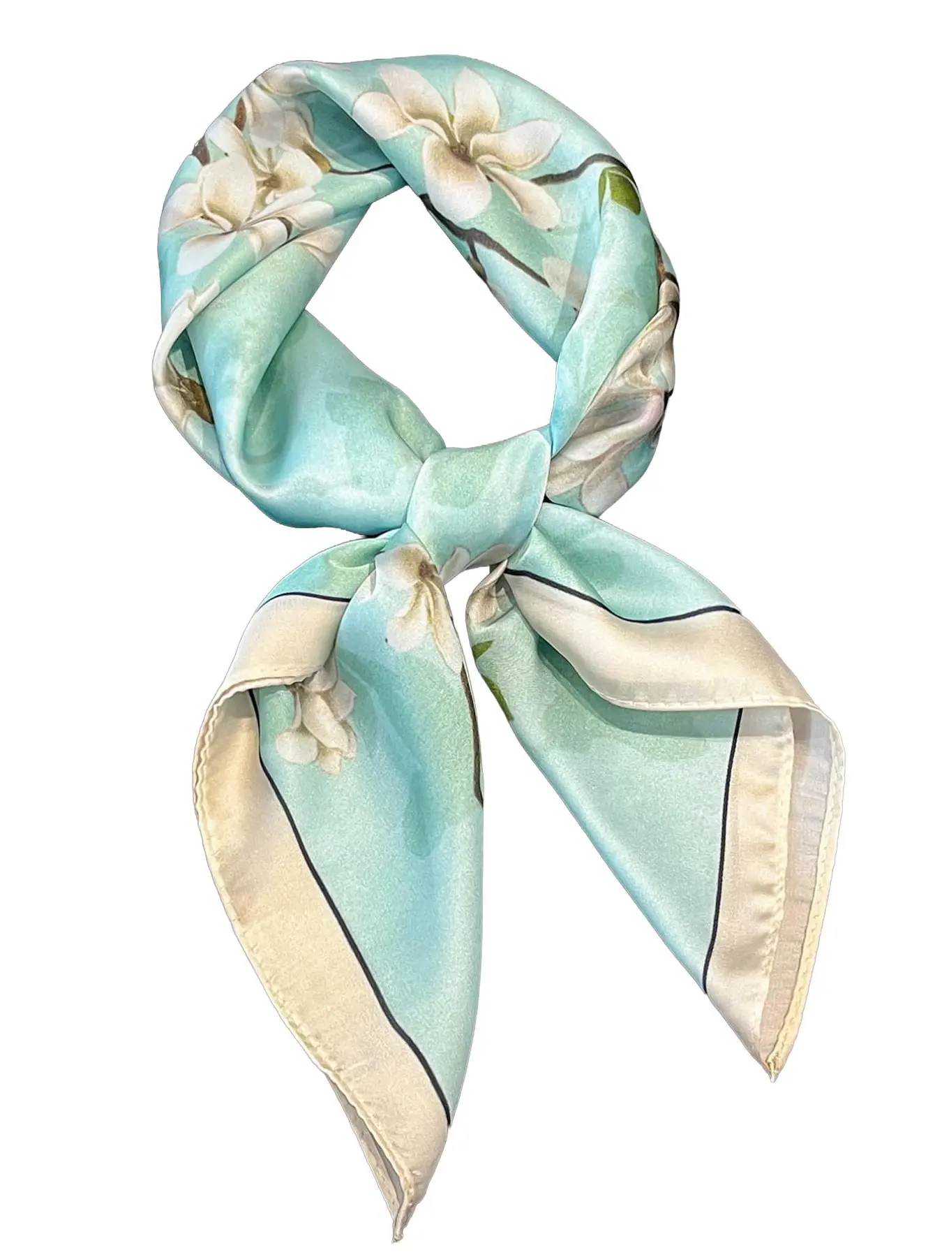 Women's Elegant Floral Print Scarf, Floral Headscarf, Fashion Headscarf, Breathable Multifunctional Headband/bandana/sash/purse Accessory, Versatile Hair Accessory for Daily Style Daily Use