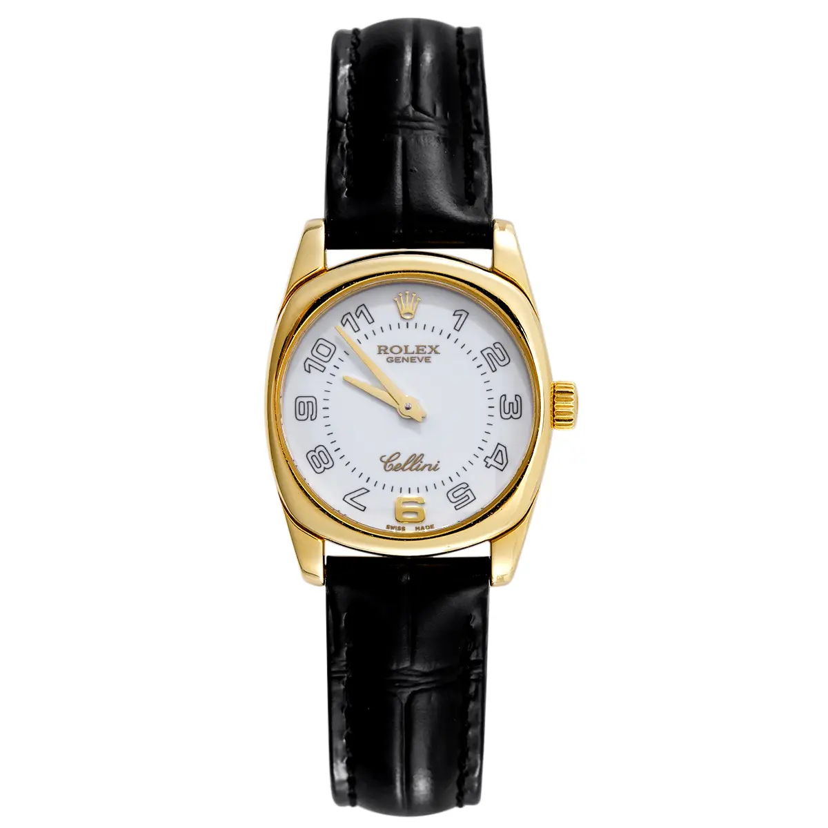 Rolex Cellini Danaos 26mm 6229 Quartz White Dial 18K Yellow Gold Women's Watch WHT032215