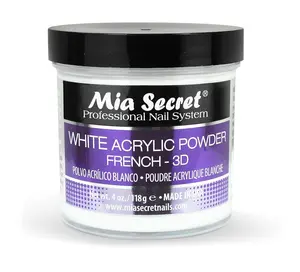 Mia Secret White Acrylic Powder 4oz French 3D Professional Nail System 118g Made in USA