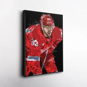 Alex DeBrincat Wall Art ? Detroit Red Wings Canvas Print, NHL Hockey Decor, Framed Poster Gift for Fan Room, Man Cave, or Office ( Unframed - Print Only )