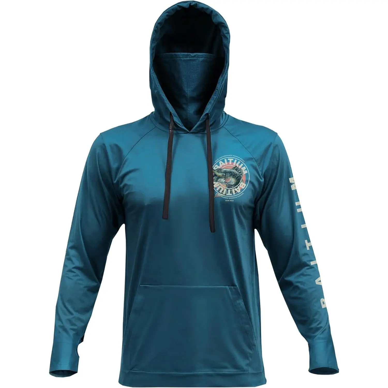 NEW(New)Fishing Shirts for Men,UPF50 Hooded Long Sleeve with Gaiter, Sun Protection Dry Fit Apparel, Face Mask, Fishing Clothes