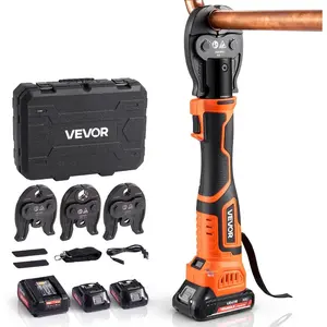 VEVOR PureFlow Press Tool, 18V Electric Pipe Crimping Tool for 1/2, 3/4, 1 PEX Pipe Stainless Steel Rings, PEX Press Tool Kit with 3 VPF Jaws, 2pcs 2AH Batteries, Fast Charger Carrying CaseVEVOR Super Brand Day