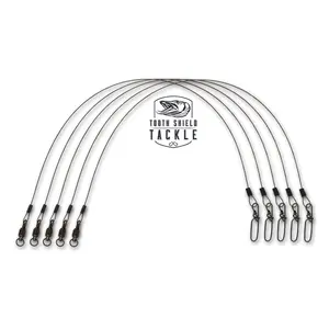 Tooth Shield Tackle 90 lb. 7X7 49 Strand Stainless Steel Leaders 5-Pack