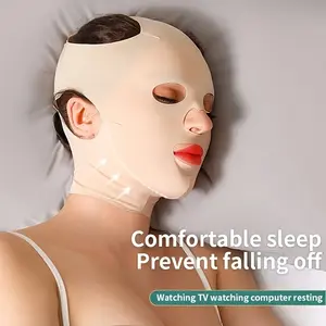 Breathable full face lift bandage mask for women, reused V face lift, unscented, for double chin, muscle, fox eye, sleep - skin care tool, Firming Mask