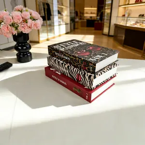 Set of 3 Realistic Decorative Books, American Vintage Style Faux Book Statues, Living Room & Study Home Decoration, Stackable Holiday Ornament