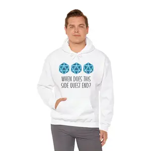 Epic Quest Dungeons and Dragons Hoodie, Side Quest D20 Sweatshirt, Gamer Gift, RPG Clothing, Fantasy Game Apparel