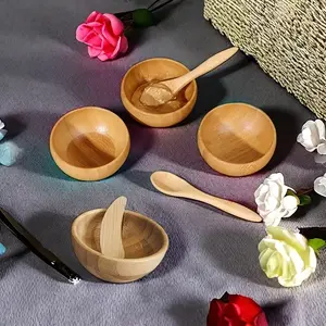 Premium Bamboo 3-Piece Face Mask Bowl Set – Natural Eco-Friendly Tools for DIY Face Mask/Clay Mask Mixing & Skincare Prep | Ideal for Skincare Lovers,At-Home Spa Enthusiasts & Salon Pros | Easy Clean,Durable & Non-Toxic Bamboo Bowl,Spatula & Scraper