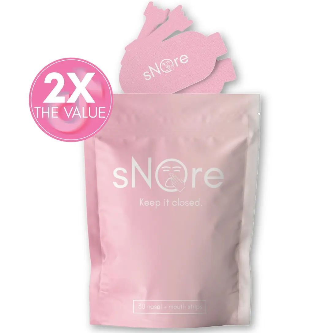 Womens Snore Silk Mouth Tape & Nasal Strips Set for Effective Nasal Breathing & Reduces Snoring - 30 day supply - Premium Comfort, Gentle, Hypoallerge