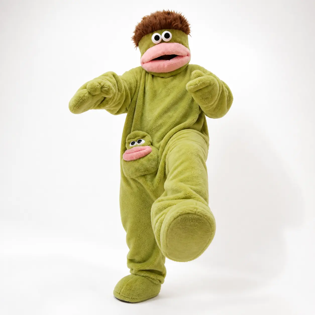 Funny Movable Puppet Mouth Monster Onesie, All Season Skin Friendly Soft Fleece Pajama, Perfect Goofy Outfit for Pajama Party, Sleepover and Halloween Cosplay, Ideal Novelty Birthday Gift