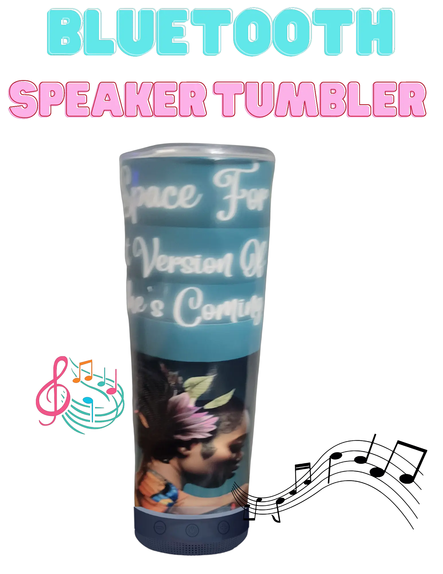 20 oz stainless Steel Tumbler with Removable Bluetooth Speaker