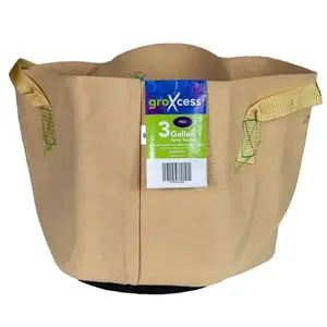 GroXcess Pro Tan 3-GAL Fabric Pot w/ Handles