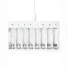 EBL Nickel Metal Hydride Rechargeable Batteries Bundle (8AA 2800mAh, 8AAA 1100mAh) with Battery Charger Included - 8-Slot Independent Charging Slot, 5V LED Display, Auto Charge Stop, Portable, Long-Lasting, USB Port