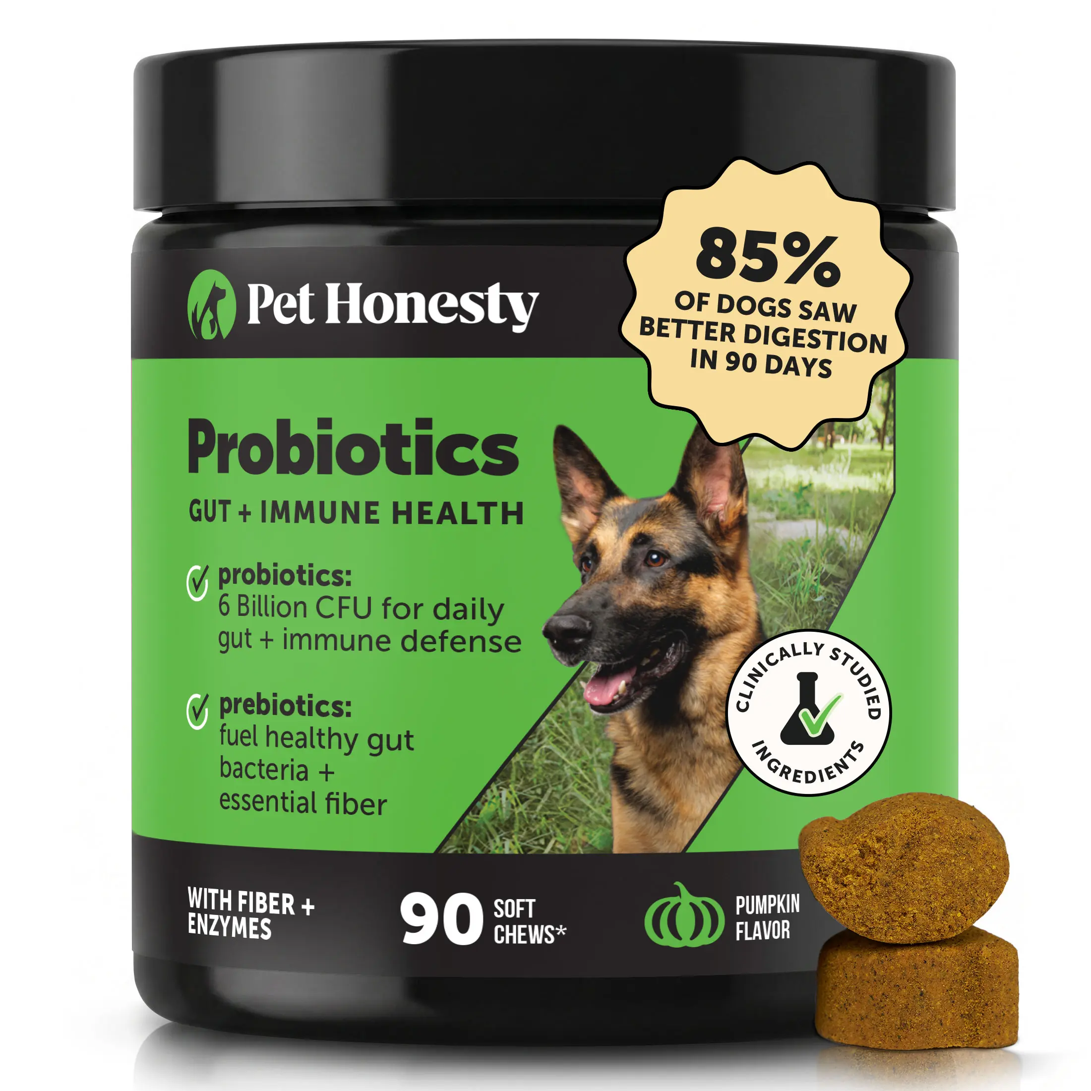 Gut + Immune Health Digestive Probiotic Chews for Dogs (Pumpkin Flavor) Gut + Immune Health Digestive Probiotic Chews for Dogs (Pumpkin Flavor)