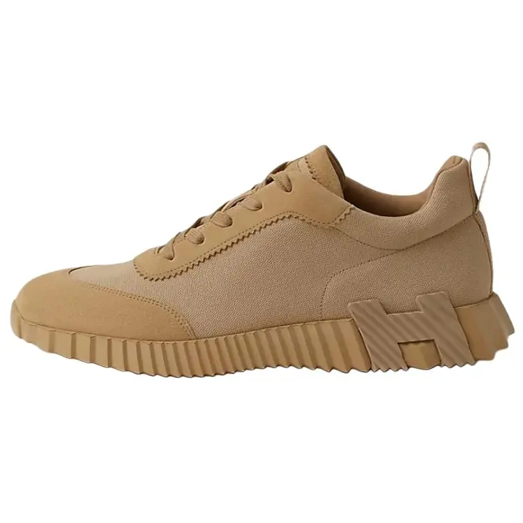 Hermes Bouncing Suede Goatskin Low-Top Lace-Up Casual Shoes for Men with 4cm Heel in Beige Trending Shoes, House White Official Shoes to Get / Maison Mihara Chunky Sole