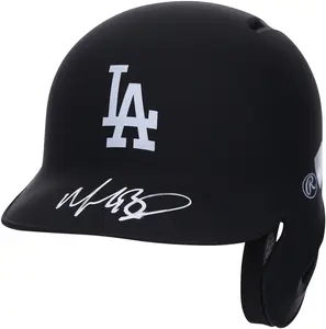 Mookie Betts Los Angeles Dodgers Autographed Black Matte Rawlings Mini Batting Helmet - Fanatics Authentic Certified