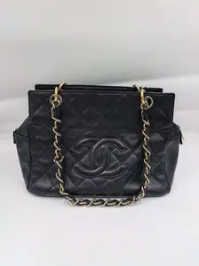 Pre-owned CHANEL leather Shoulder Bags Caviar Quilted PTT Shopping Tote (BF 12Z)