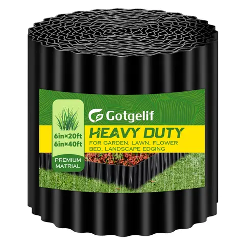 GOTGELIF Corrugated Metal Garden Edging, 6" x20FT Galvanized Steel Landscape Edging Border, Flexible & Cuttable & DIY Shape & Rust-Resistant, Easy to Install for Flower Bed, Lawn, Vegetable Garden