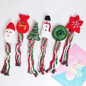 Pet Santa gift toy dog ​​teeth cleaning and bite-resistant plush toy Christmas snowman dog toy.Ideal holiday gifts for dogs.