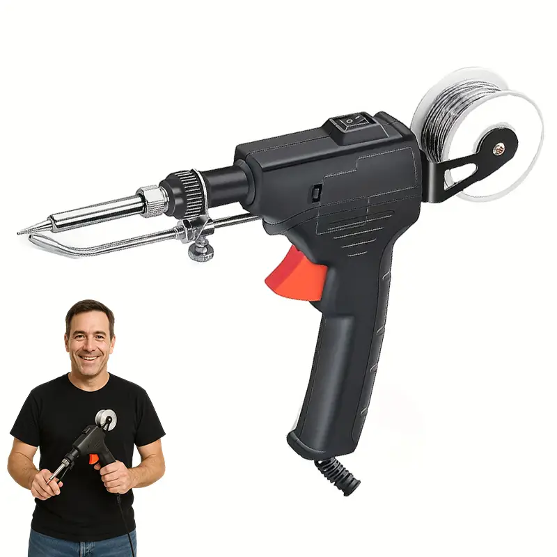 Soldering Iron Kit 180-520℃ Adjustable Temperature Corded Solder Iron Internal Heat Electric Welding Tool with Welding Wire for Circuit Board Computer