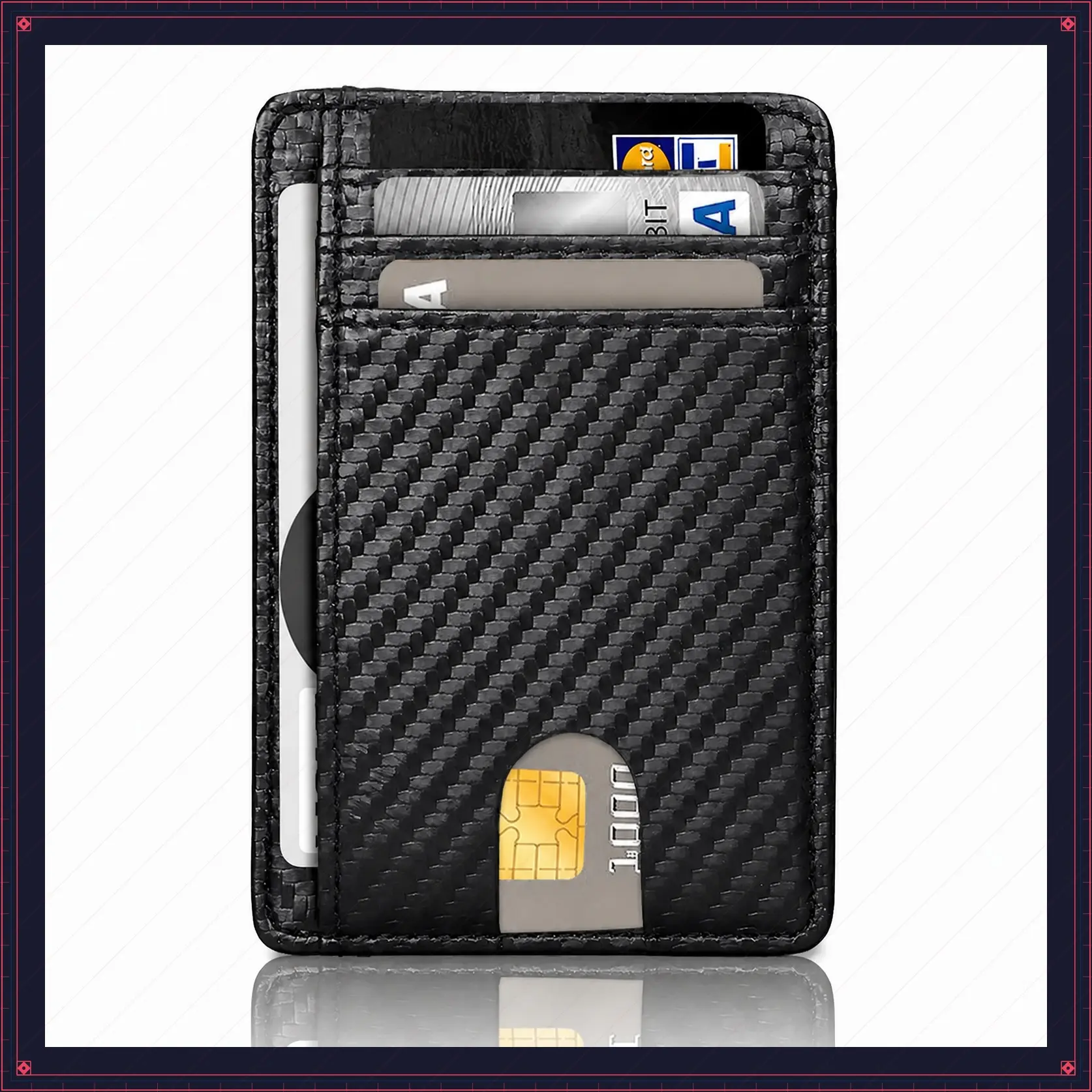 Ciana Men's Slim Faux Leather RFID Blocker Wallet - 8-Slot Lightweight Credit Card Holder with Slim Profile, Ideal Gifts for Boyfriend, Husband, Mens Wallet, Brother, Khaki, Card Holder Wallet