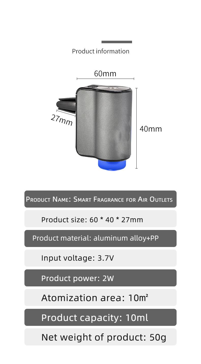 Car Air Freshener viral smart car scents Vent Clip Diffuser w/ RGB Light | AI Auto Start Stop Sensor | USB Rechargeable Essential Oil Nano Mist Odor Eliminator | 3 Modes Baby Safe Perfume | Metal Aesthetic Auto Interior Accessories Gift Set