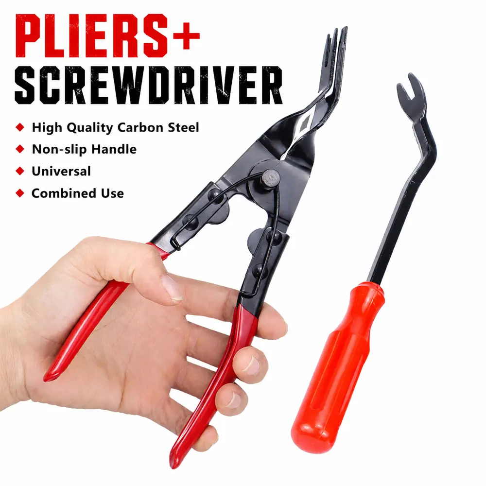 2-in-1 Car Headlight Repair Installation Tool Trim Clip Removal Pliers Van Door Panel Fascia Dash Upholstery Remover Tools Kit Multifunctional pliers