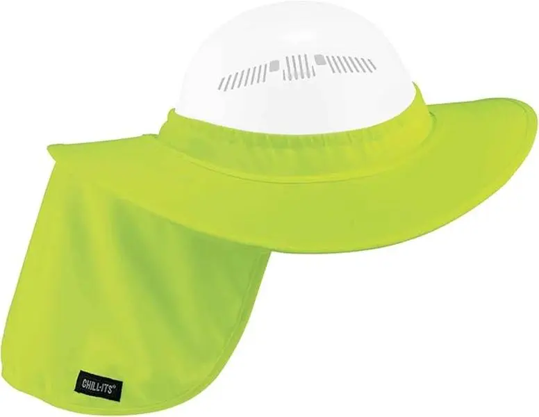 Ergodyne Chill Its 6661 Universal Hard Hat Brim Sun Shade with Neck Flap, Safety Helmet Sun Shield