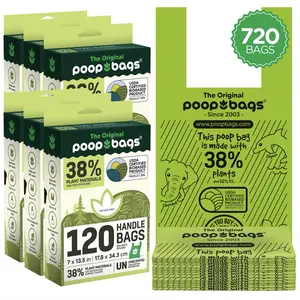 The Original Poop Bags-38% Biobased- 720 Handle Tie Bundle pet poop bags