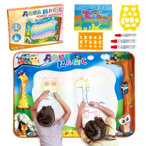 Magic Water Doodle Mat - Montessori Reusable Drawing & Writing Board with Magic Pens, No Mess Educational Toy for Ages 3-12, Perfect Gift for Preschool & Kindergarten Boys and Girls