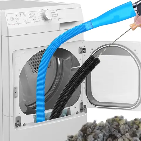 Home Use Dryer Lint Brush with Vacuum Hose Attachment - Home Cleaning Tools, Lint Trap Remover Attachment, Dust Remover, Essential for Vent Cleaning