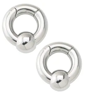 Hinged Slide Bead Stainless Steel Hoop Ear Weights