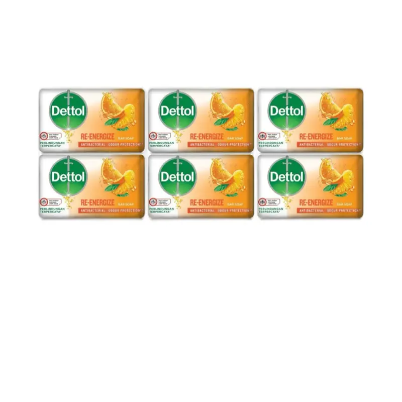 Dettol Re-Energize Antibacterial Body Soap, Bar Soap for Fresh and Healthy Skin, Body Care, Pack of 6 Dettol Re-Energize Antibacterial Body Soap, Bar Soap for Fresh and Healthy Skin, Body Care, Pack of 6