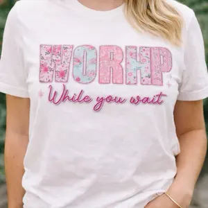 Worship While You Wait T-Shirt Tshirt Womenswear Top