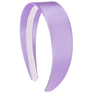 Purple Headband for Women Girls 1.6 Inch Wide Headbands Satin  Bands for Womens Hair Solid Simple Holiday Hair Bands  Halloween Hair Accessories Gifts for Mothers Sisters
