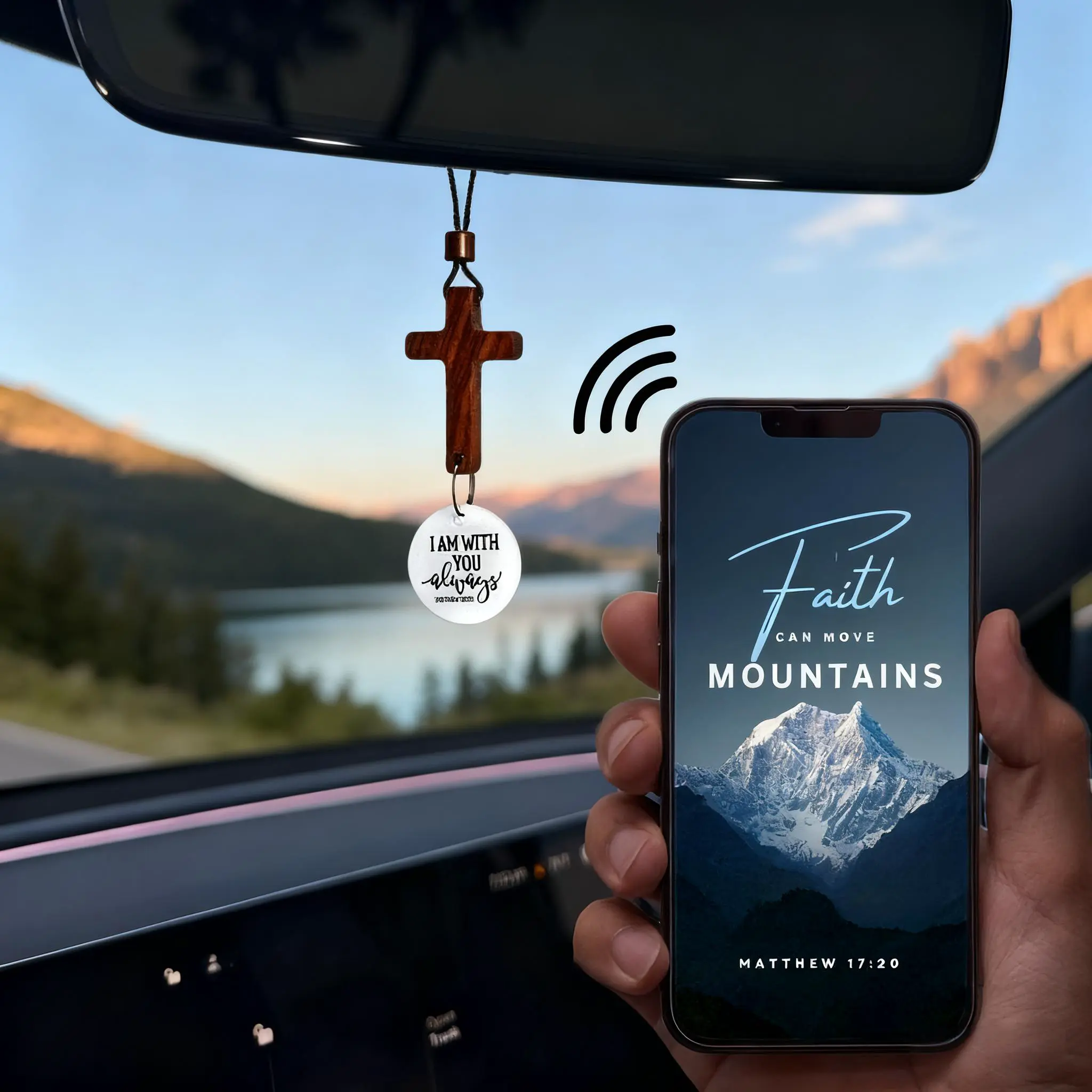 Christian Bible Verse Car Rearview Mirror Hanging Cross Ornament, Cars Accessories, Auto Interior Decoration Pendant