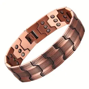 1pc-Men's magnetic bracelet, featuring 3 rows of neodymium magnets,  equipped with adjustable size tools, strong magnetic force eco-friendly energy bracelet strength ultra therapy bracelet antibacterial jewelry gift gauss