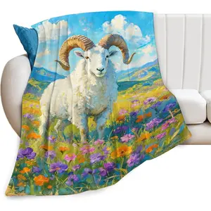 Goat Blanket Goat Throw Blanket Soft Cozy Fleece Fuzzy Stuff Plush Flannel Gifts for Girls Women Boys Kids Adults 40''x50''