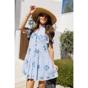 The Tori Ruffle Button Up Dress