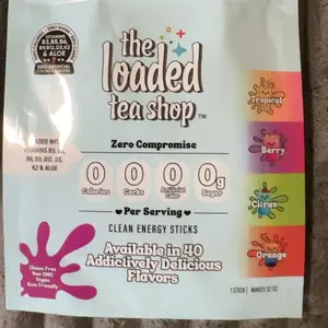 The Loaded Tea Shop - 40 Flavors, 1 Packet Makes 32 oz, Zero Sugar, Zero Carbs, Zero Calories, Zero Artificial Colors & Flavors, B-Complex, Vitamins D3 & K2, Aloe, 200mg Natural Caffeine, Build Your Own Bundle, Functional Energy Tea Packs