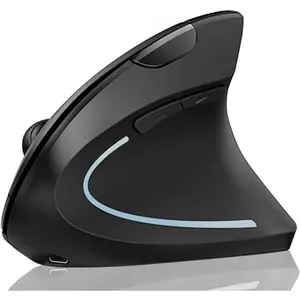 Ergonomic Wireless Rechargeable Optical Mouse for Carpal Tunnel ReliefWith 2.4G USB Receiver, 1000/1200/1000 DPI, 6 ButtonsFor Laptop, Computer, PC, Desktop, NotebookColor: Black