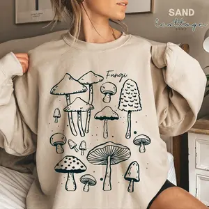 Mushroom Vintage Style Sweatshirt, Fungi Vintage Graphic Tee, Retro Nature Shirt, Trendy Cottagecore Outfit, Gift For Her, For Him