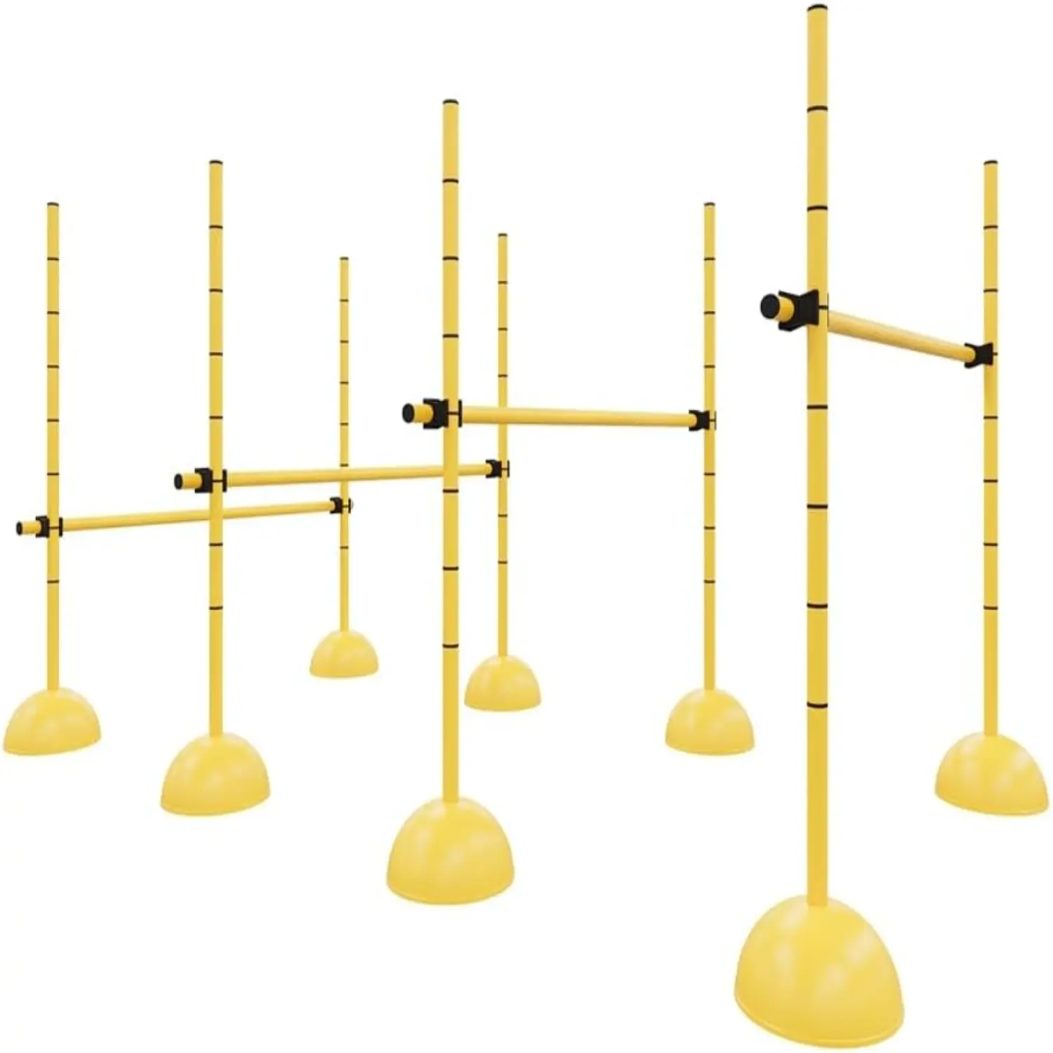 Power Systems Adjustable Plyo Hurdles Set of 4 Training Hurdles for Agility & Speed, Yellow