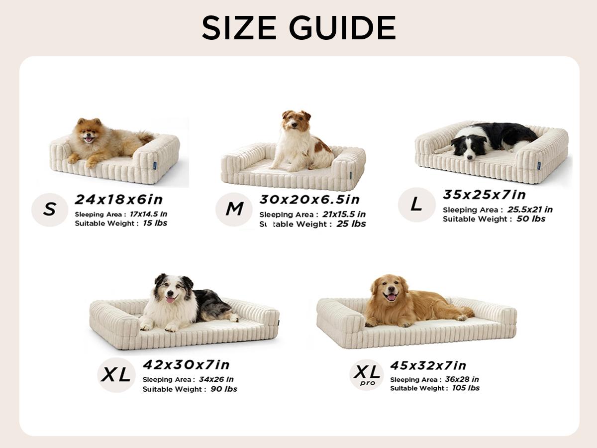 Bedsure ComfyFleece Orthopedic Dog Beds for Extra Large Dogs, Waterproof Memory Foam Pet Bed with Sides, Non-Slip and Egg-Crate Foam Big Dog Couch Sofa with Washable Removable Corduroy Cover