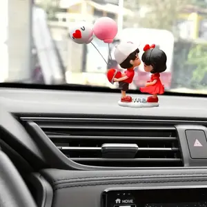 Cute Car Dashboard Decoration, Car Interior Ornament, Car Dashboard Decoration with Balloon, Car Interior Accessories for Women & Men, Car Desktop Decor