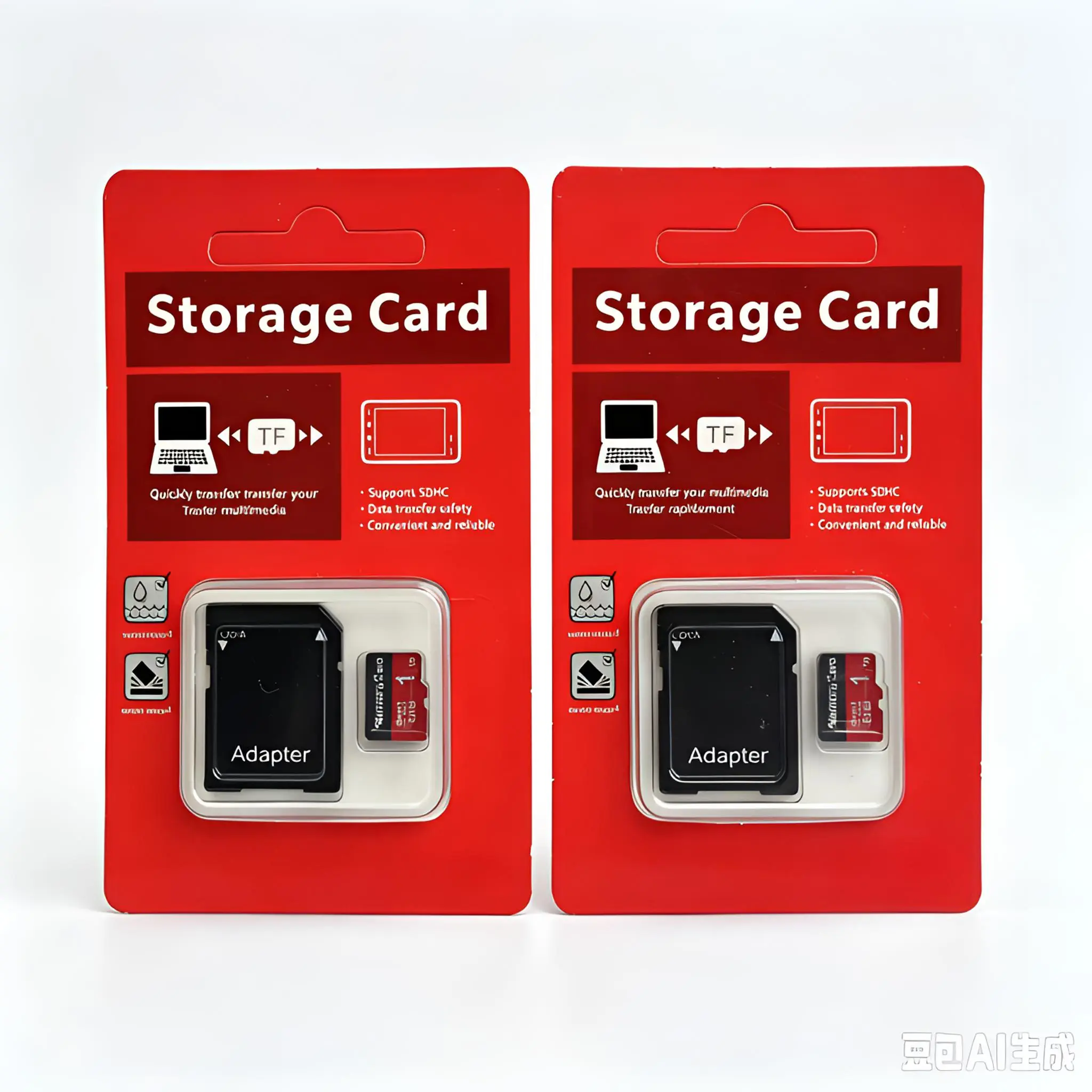 2 packs of 1TB TF Micro SDXC memory cards with SD adapter, +card reader, suitable for cameras, mobile phones, dash cams, tablets, and surveillance cameras