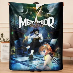 Metaphor ReFantazio creativity  flannel blanket, exclusive gift for home, office, camping travel, personalized pattern design, modern style, soft texture