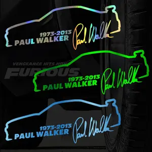 Car Sticker Vinyl 13*5cm Paul Walker Fast And Furious Fashion Reflective Sticker On Car Funny 3D Stickers Decals Car Styling