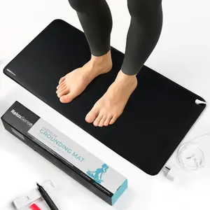 Grounding Mat for Feet - Foldable Earthing Well Mats with Tester Pen & Cord - Lightweight Earthing Mat Grounding Pad for Feet, Sleep, Meditation, Office, Yoga & Stress Relief (16 x 29 inch)