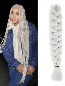 Brown Pre-Stretched Hair Extensions Jumb Weave Hair 40 Inch 1 Pack Low Temperature Synthetic Hair Weave Extensions Synthetic Fiber Braids, Synthetic Braiding Hair Women Weave Hair Soft Yaki Texture, Hot Water Setting 165g/Pack Weave Extensions